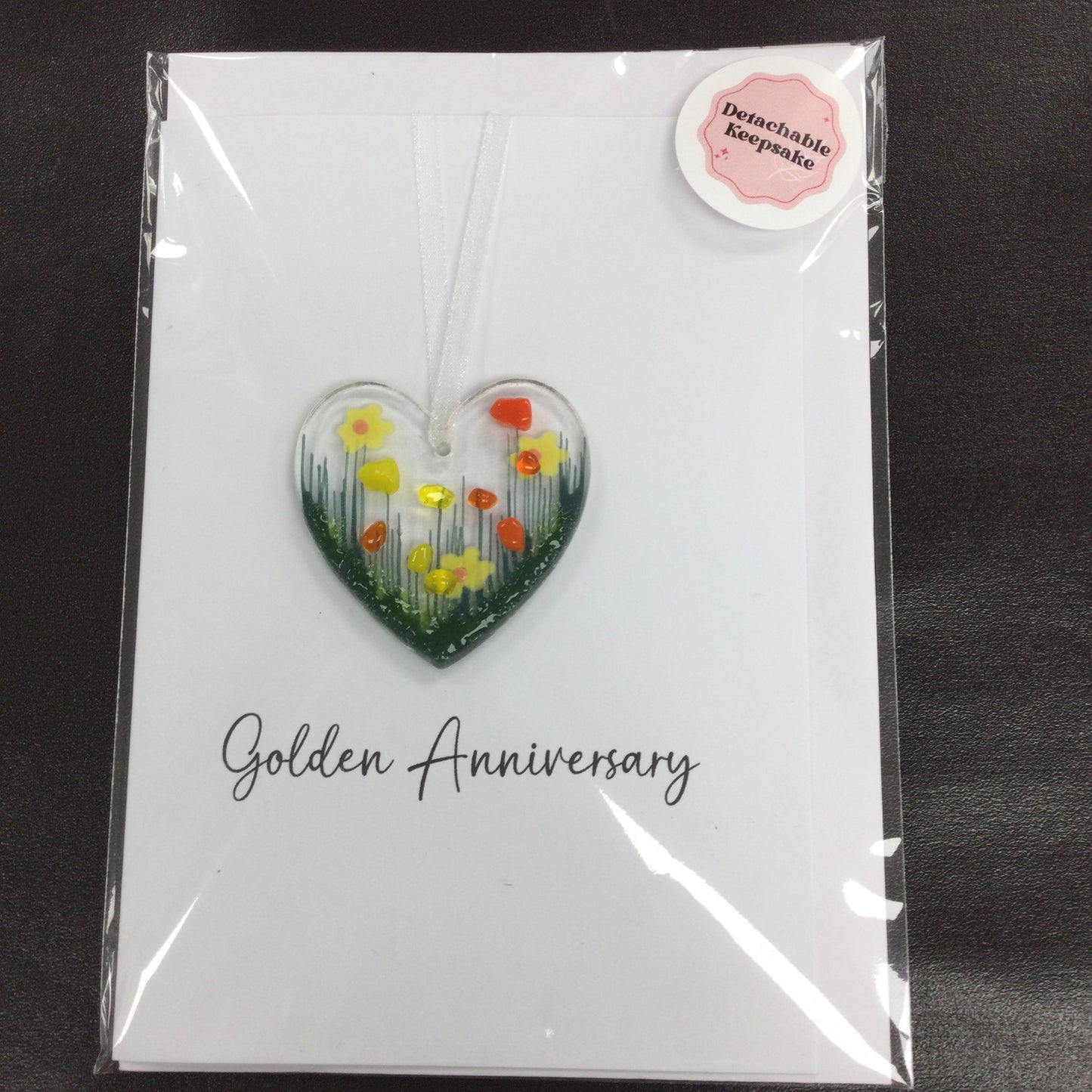 Pam Peters: Fused Glass Heart Hanging Anniversary Cards