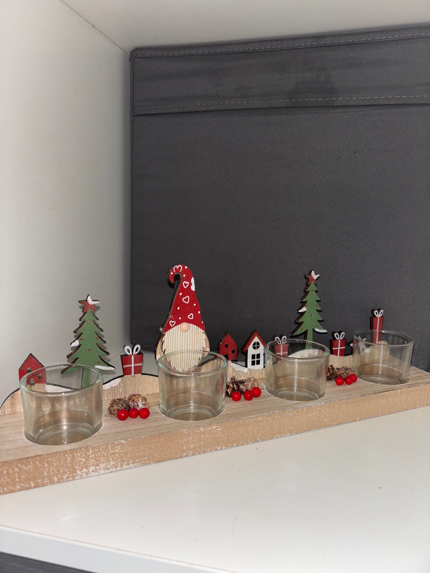 Santa Wooden Tealight Holder