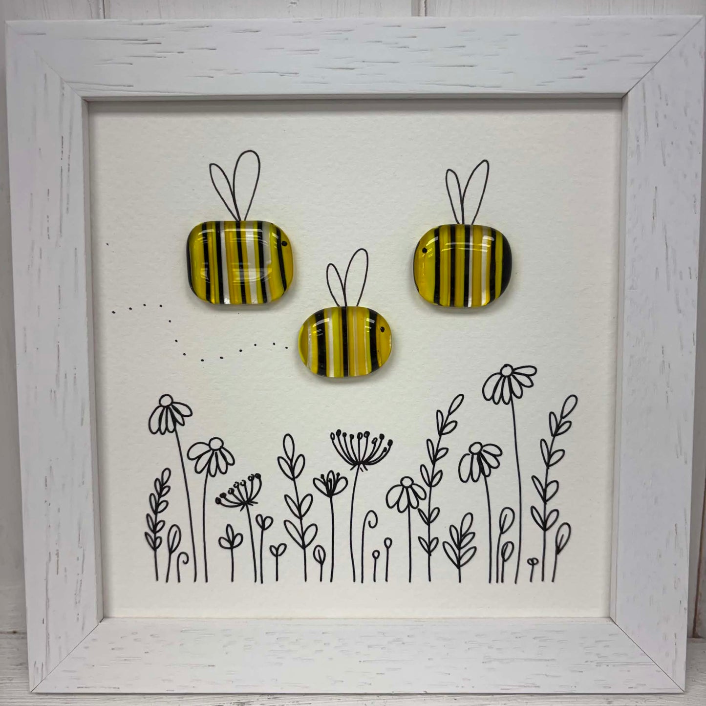 Fused Glass Art: 3 Bees