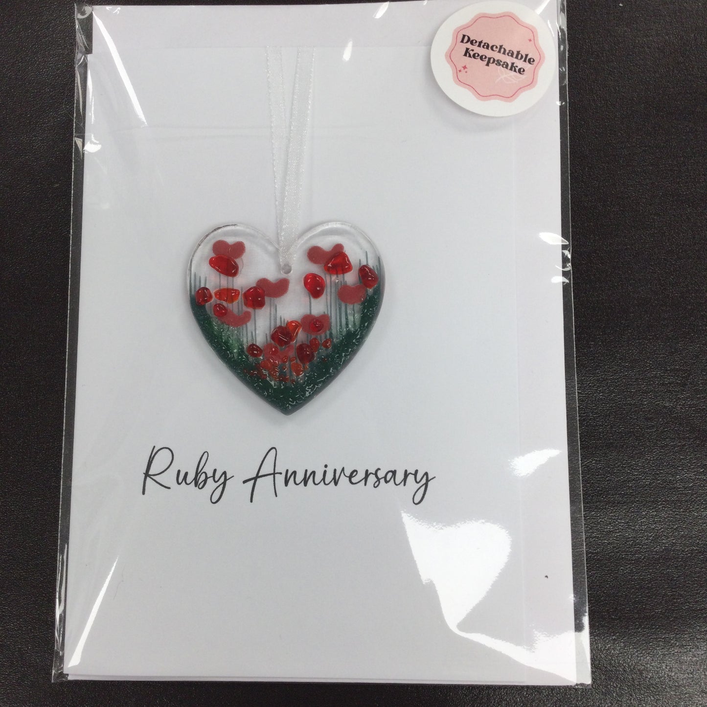 Pam Peters: Anniversary Cards with Fused Glass Heart Hanging