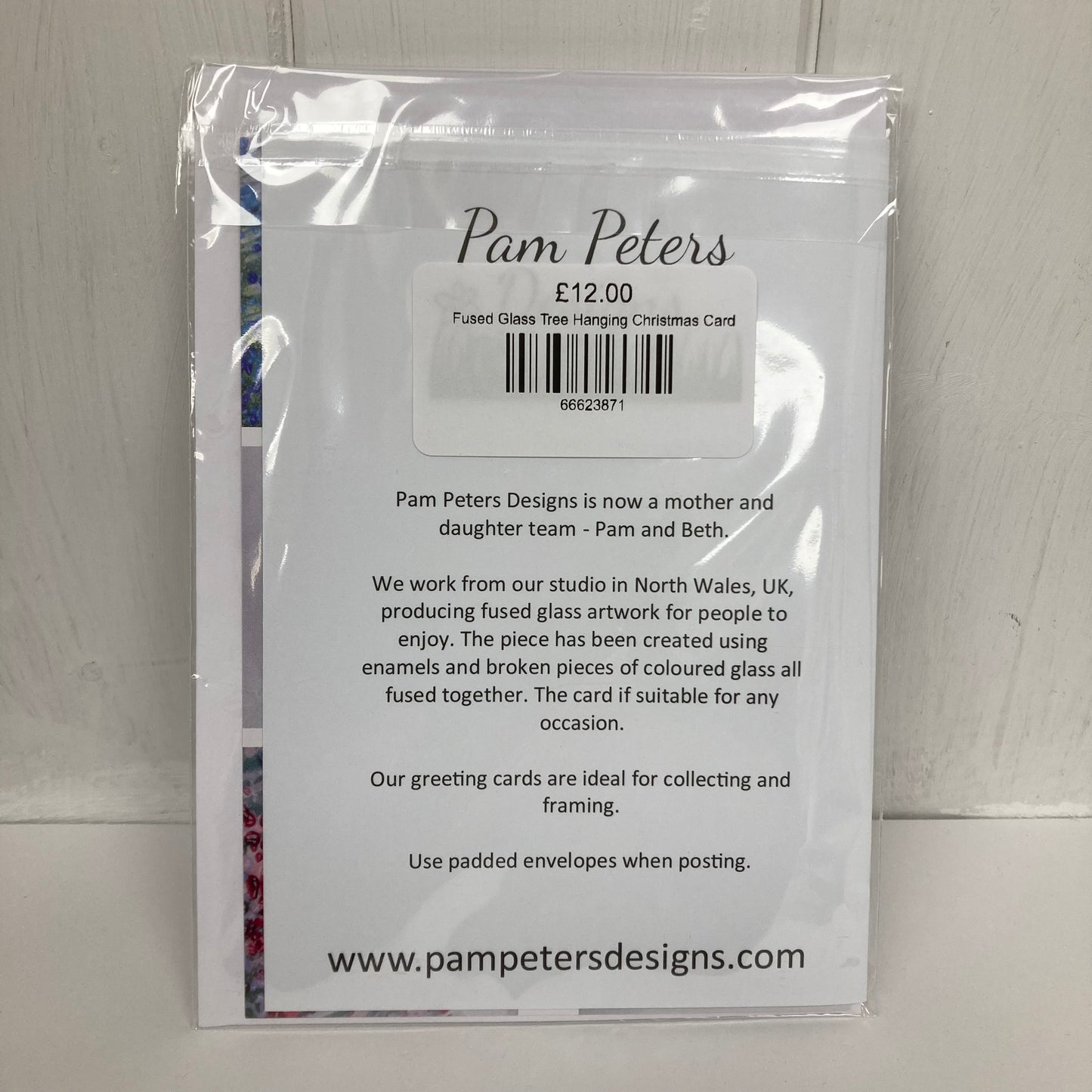 Fused Glass Tree Hanging Christmas Card