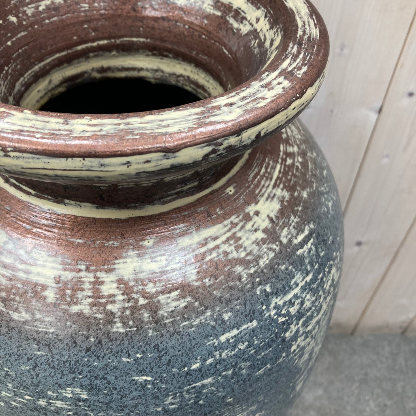 Large Grey Barrel Vase
