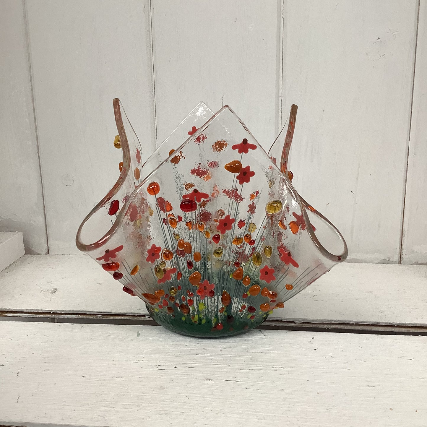 Gerbera Fused Glass Tea light Vases by Pam Peters (Copy)