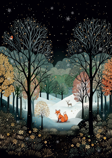 Fox Landscape Christmas Cards