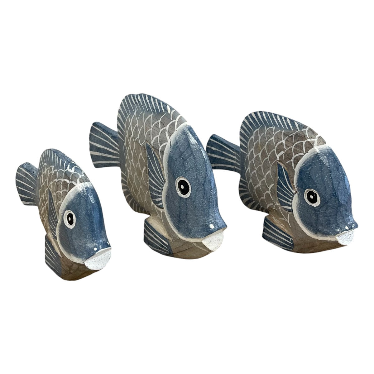 Set of 3 painted fish