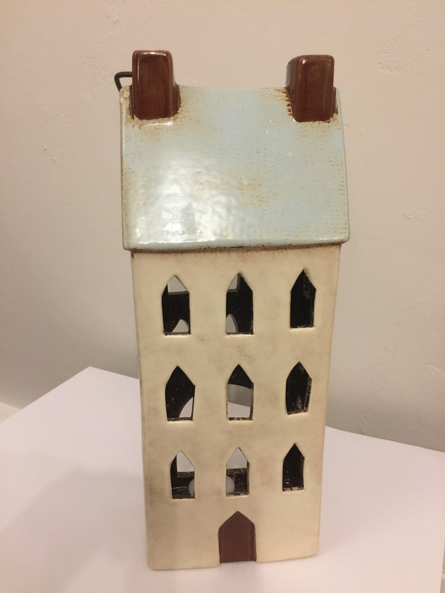 Aqua Large House Lantern TeaLight Holder - The Coast Office