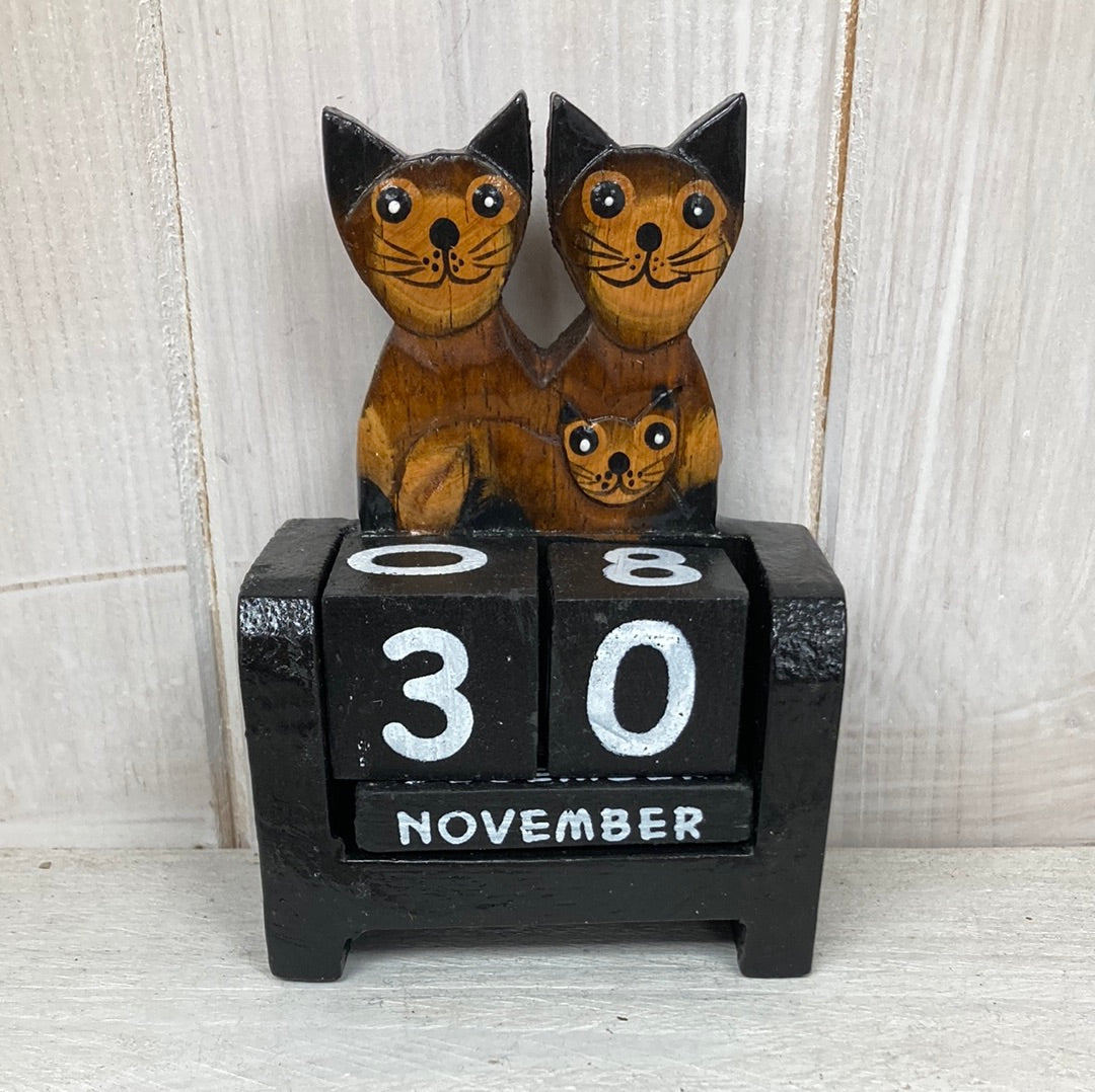 Cat Family miniatuur eeuwigdurende kalender
