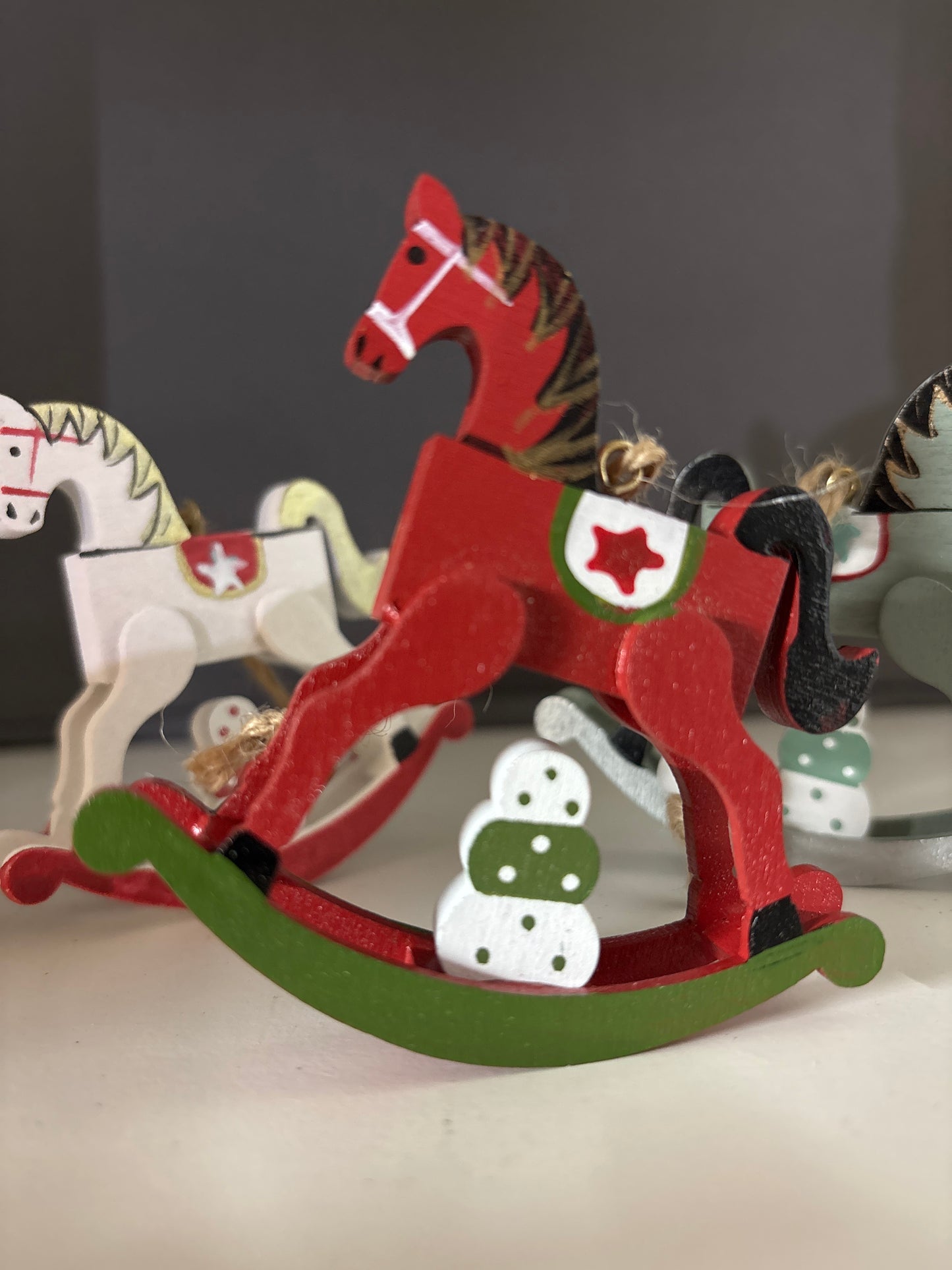 Wooden Rocking Horse Christmas Tree Hangers