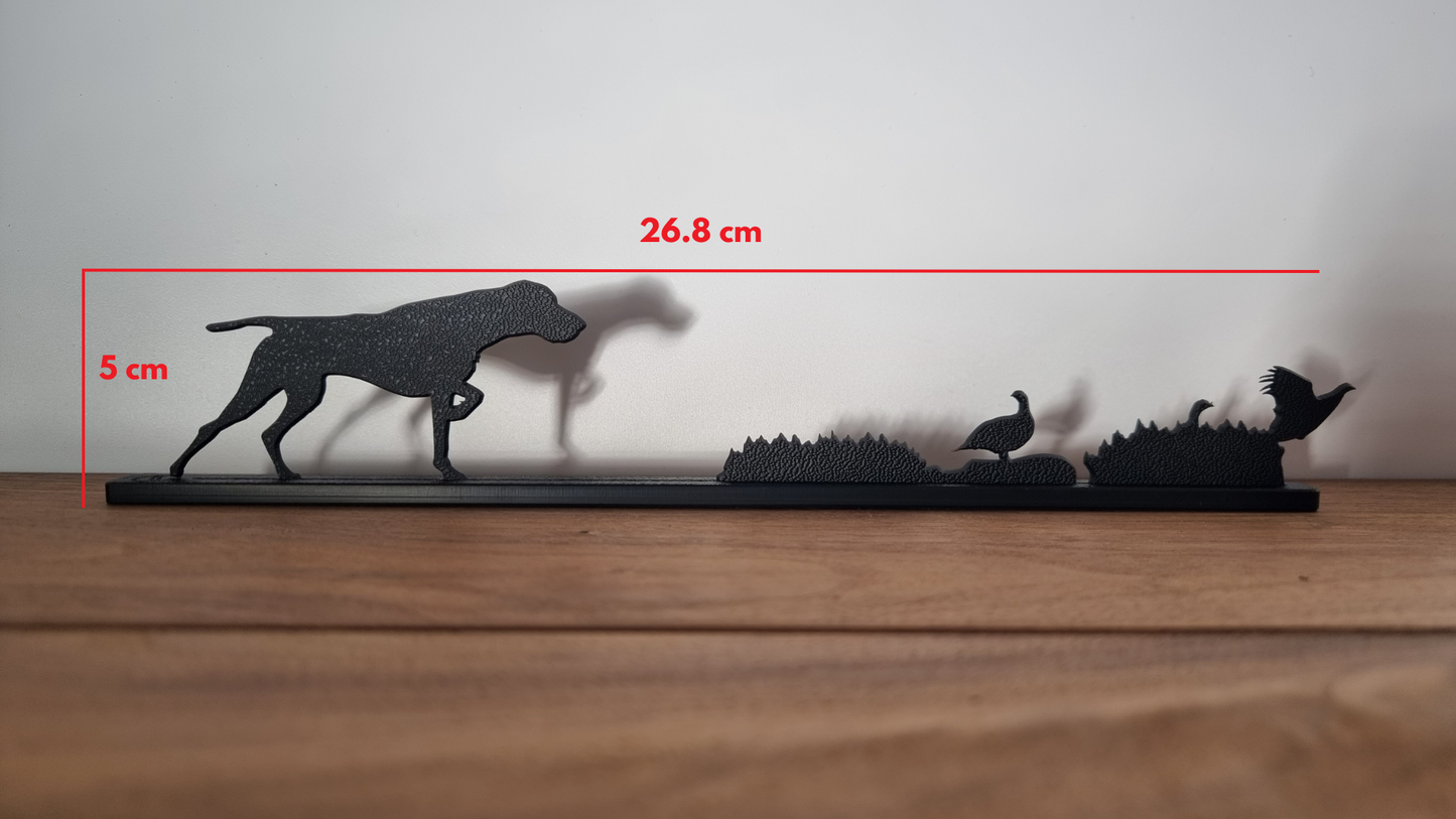 German Pointer Flushing Grouse Topper - Shadowshapes