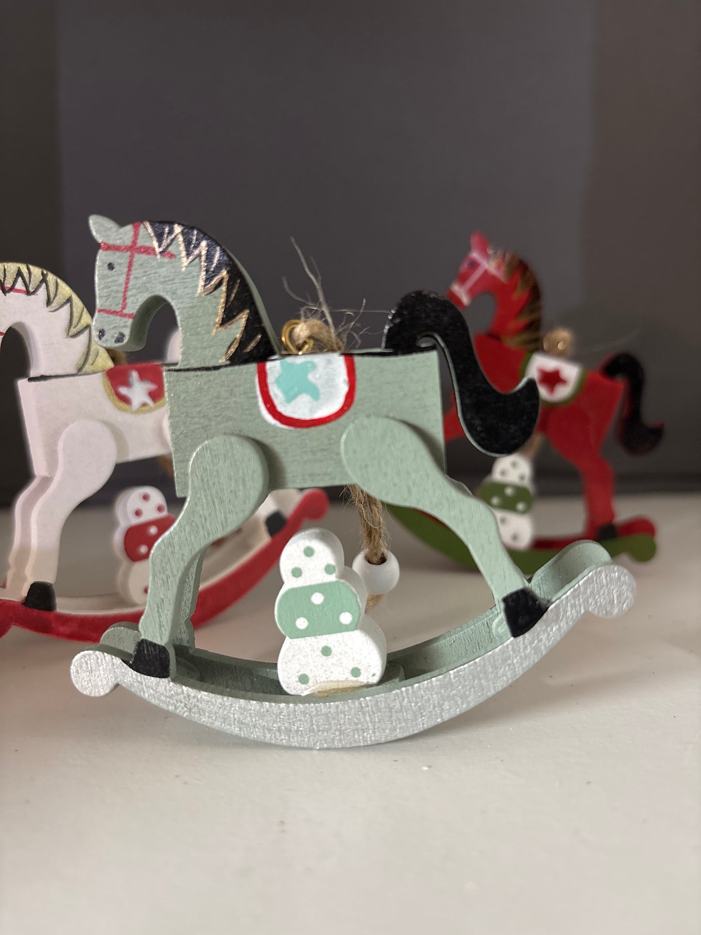 Wooden Rocking Horse Christmas Tree Hangers
