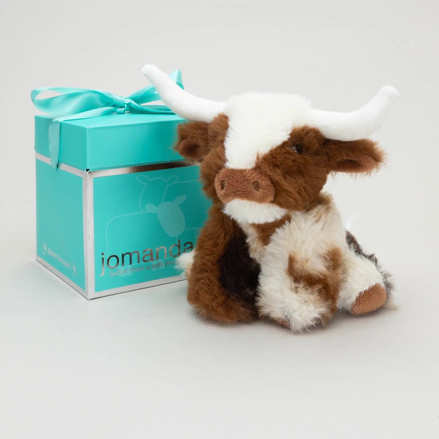 Texas Longhorn Highland Cream Brown Mini Soft Toy Cow