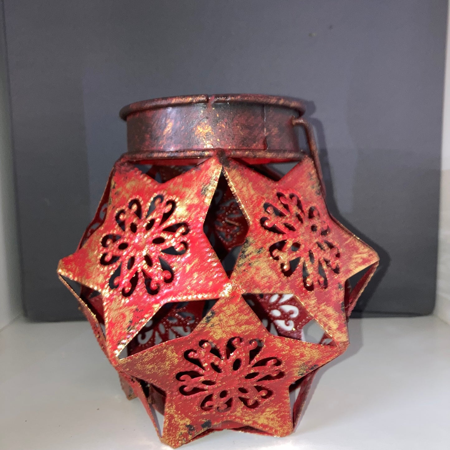 Metal Star Handled Votive