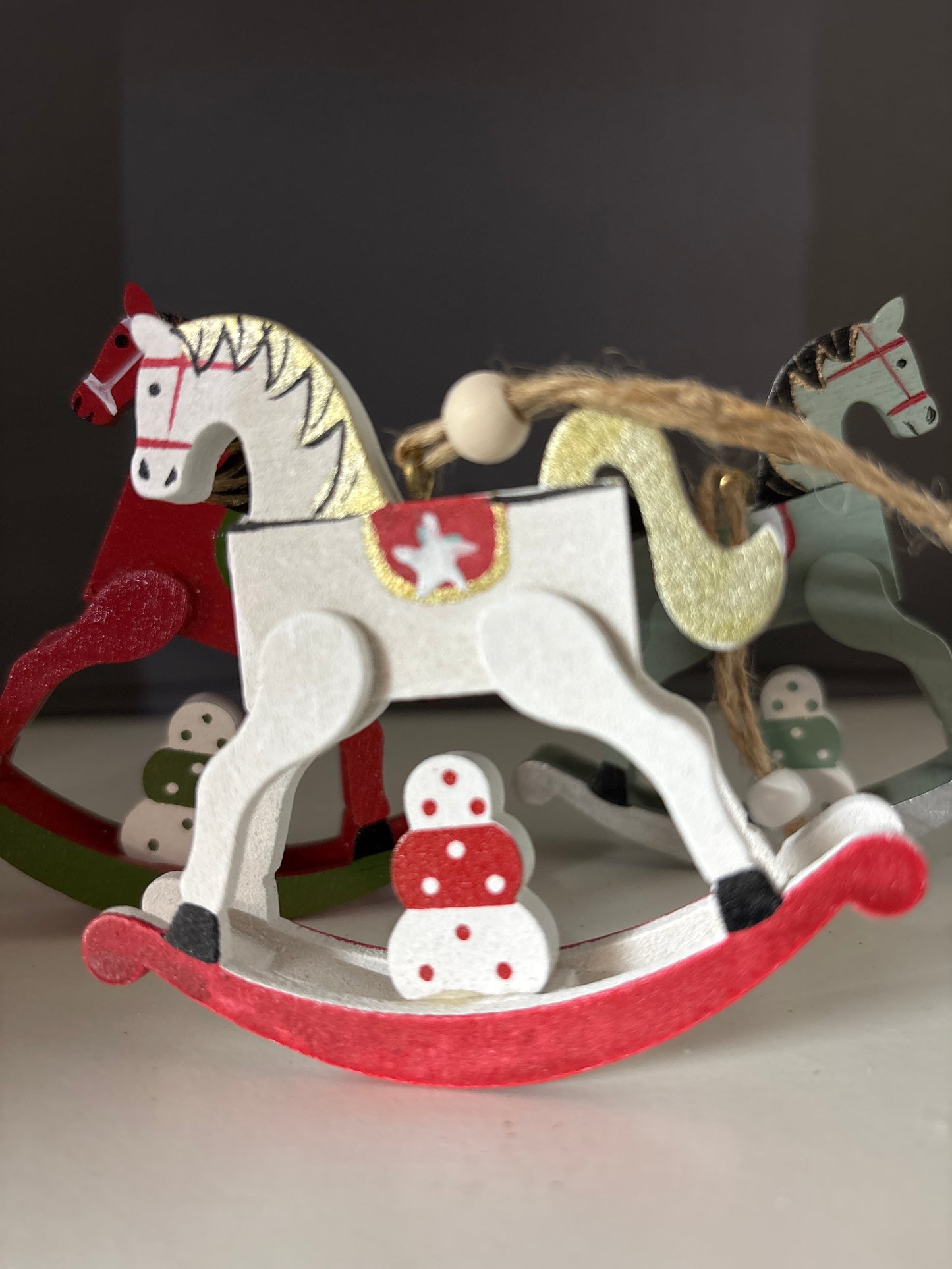 Wooden Rocking Horse Christmas Tree Hangers