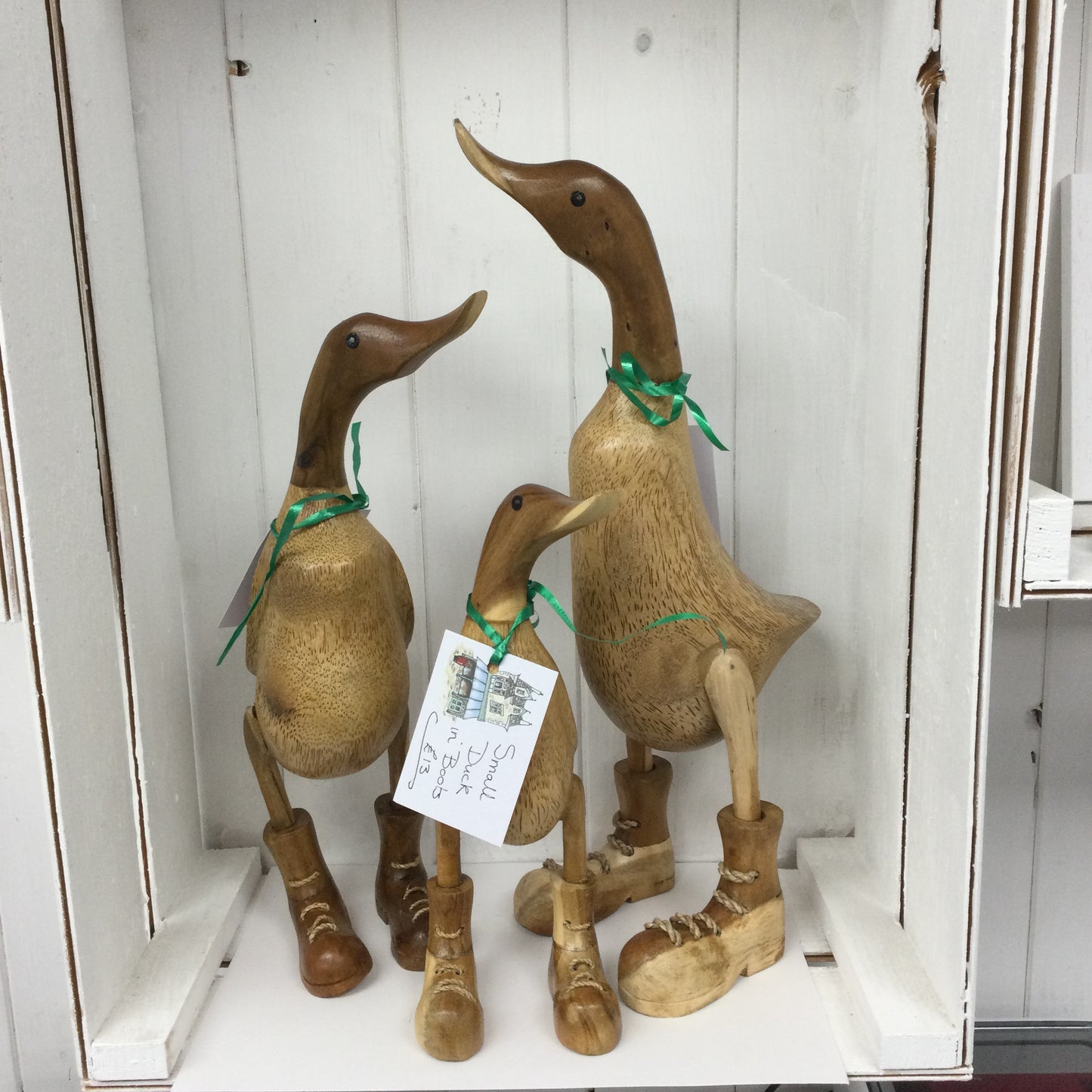 Wooden Ducks in Boots
