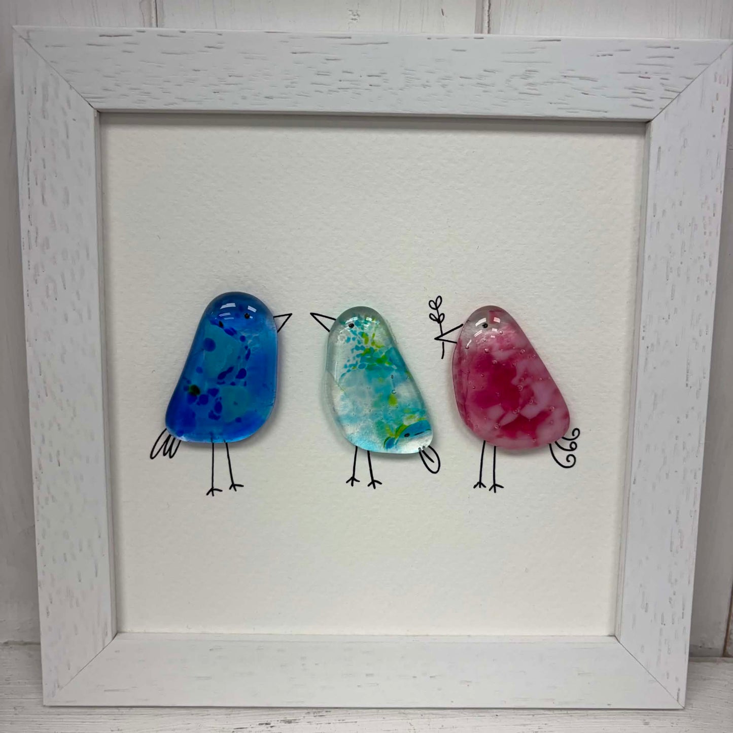 Fused Glass Art: 3 Birds