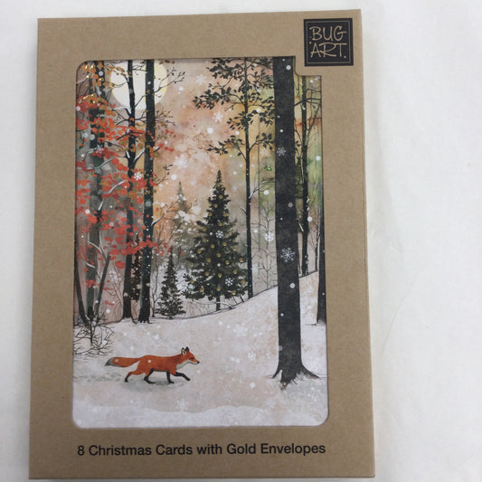 Fox Stroll Box of Christmas Cards
