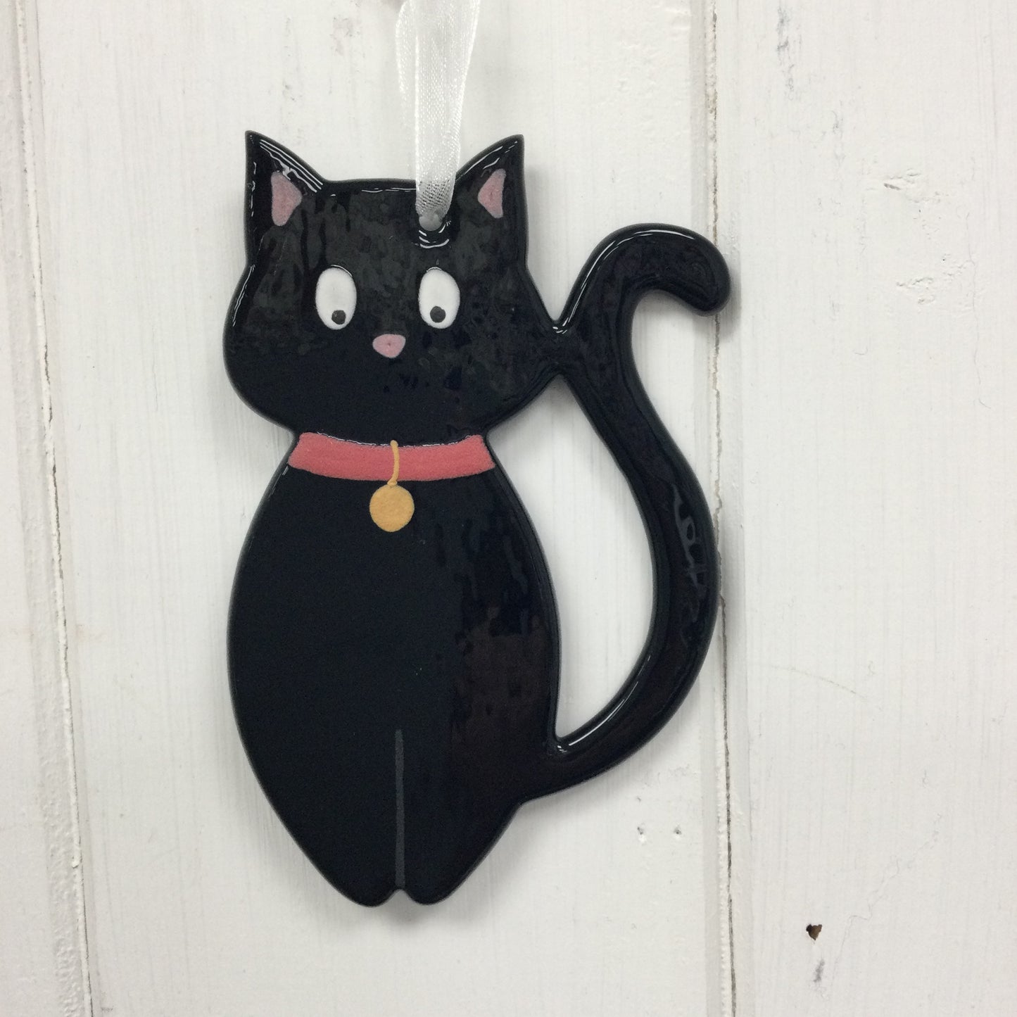 Fused Glass Cat Hanging