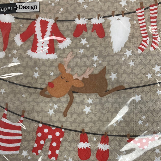 Chilling Reindeer 33cm Napkin