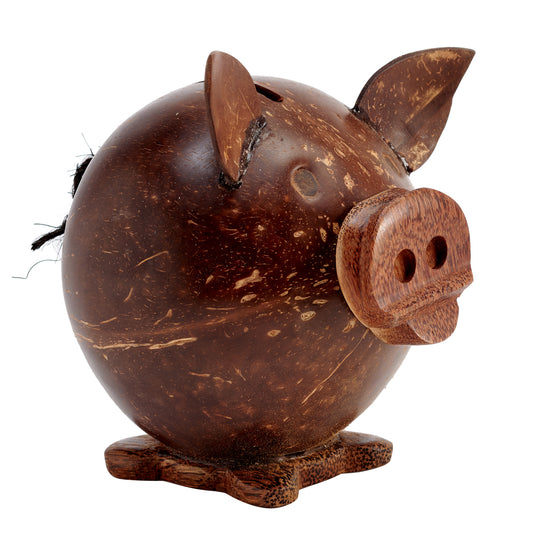 Wooden Piggy Coinholder