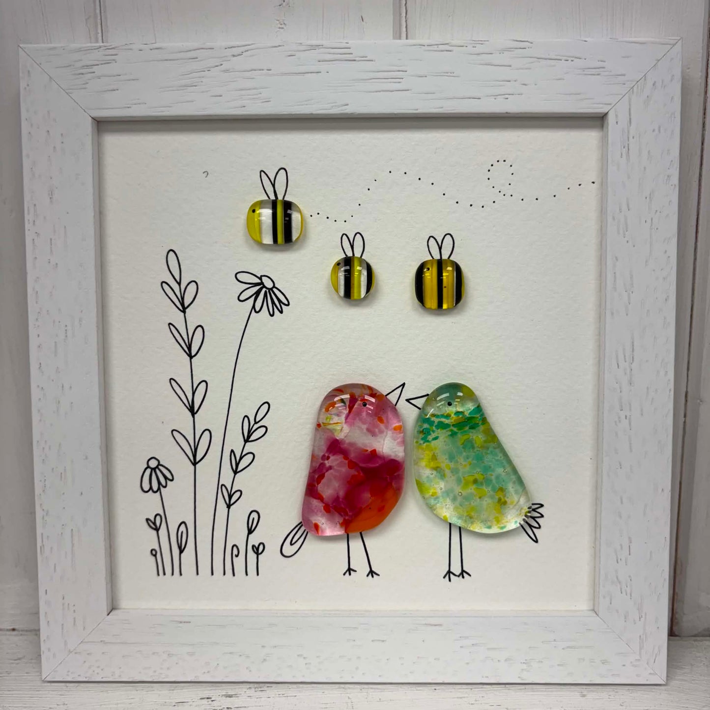 Fused Glass Art: Birds and Bees