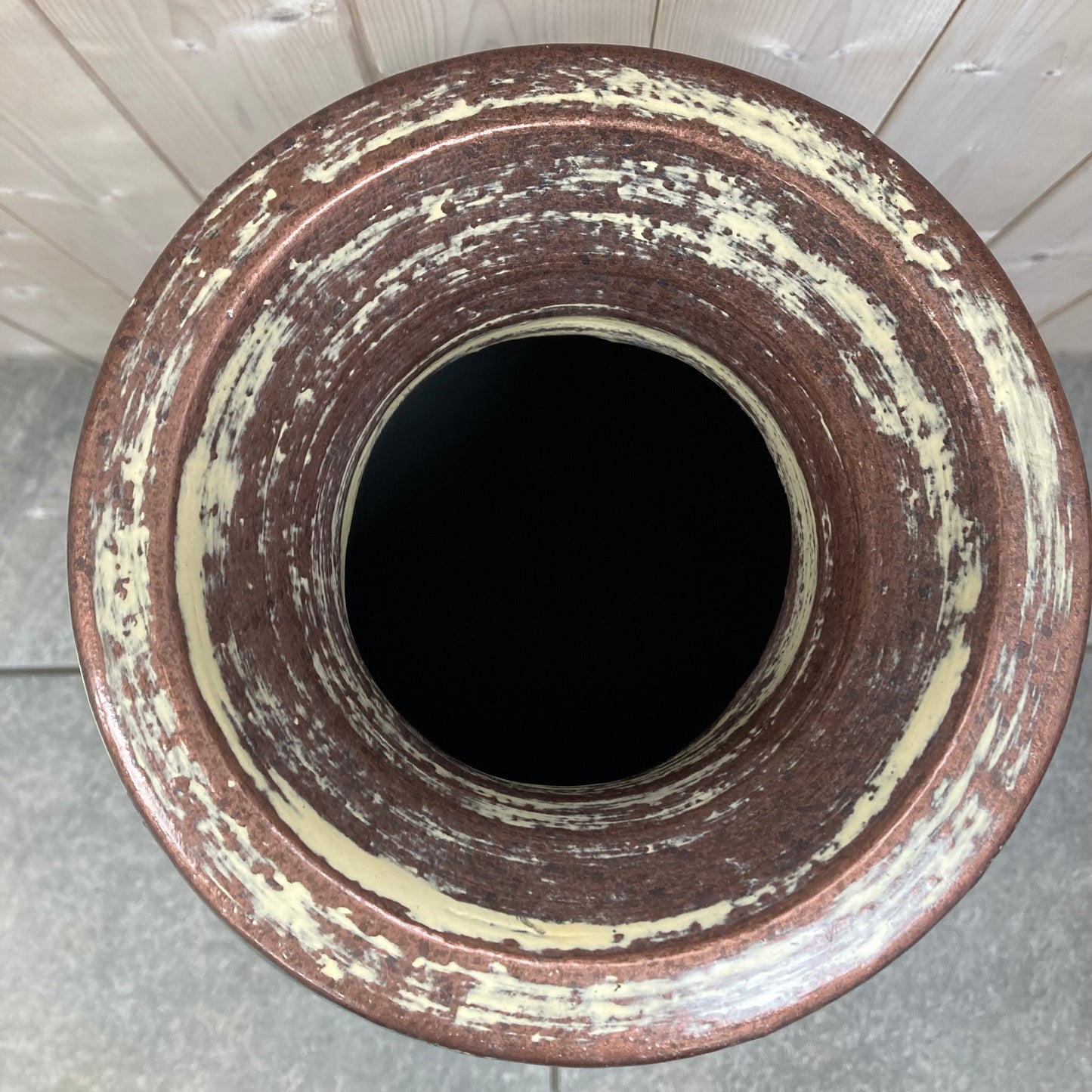 Large Grey Barrel Vase