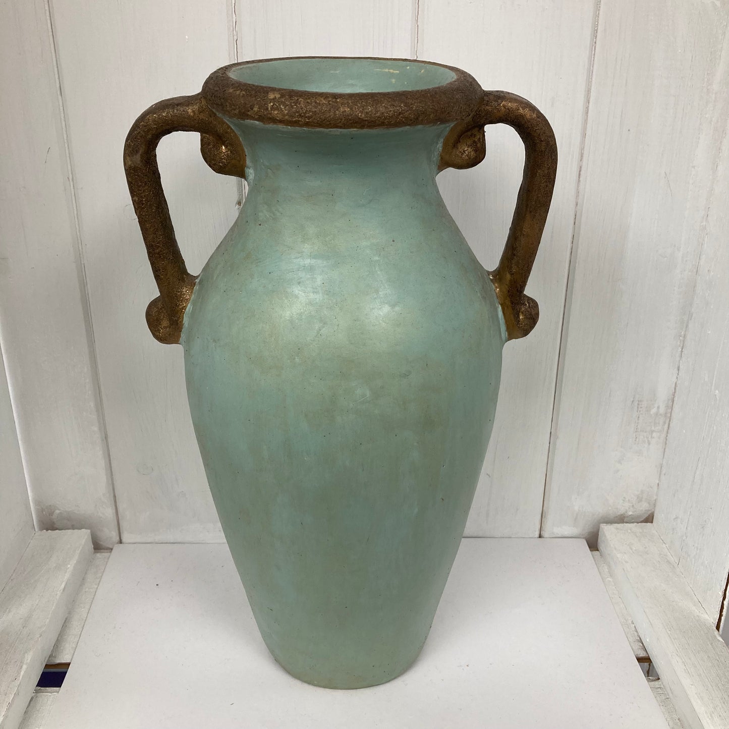 2 Handled Vase (pastel teal)
