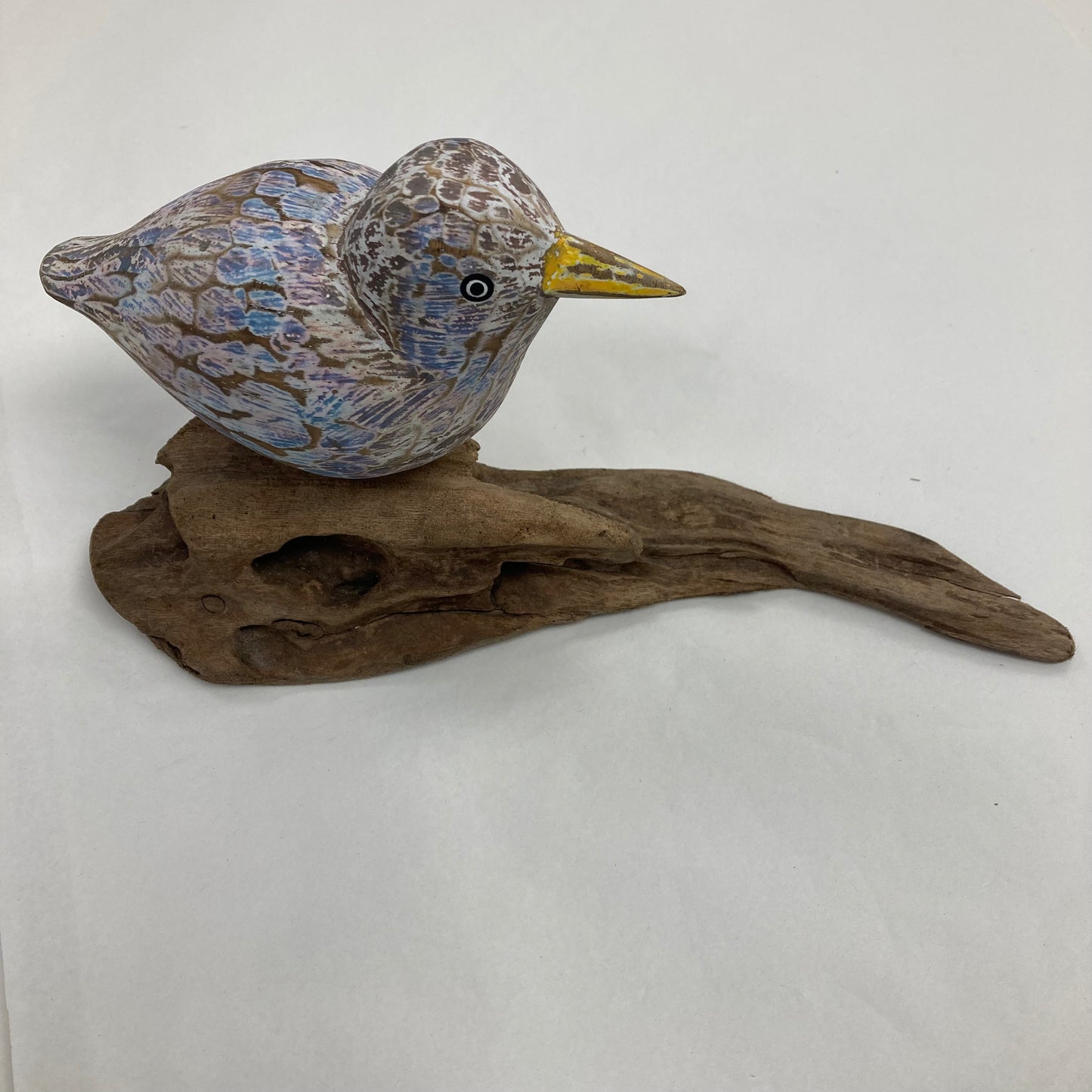 Large Painted Abstract Bird on root