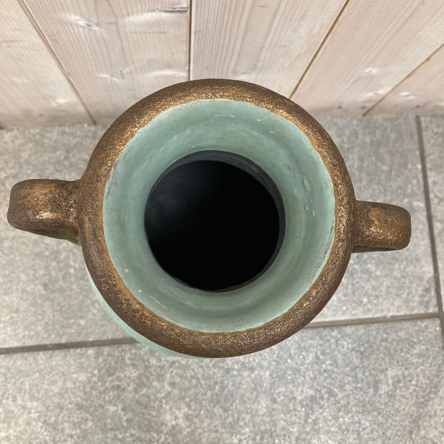 2 Handled Vase (pastel teal)