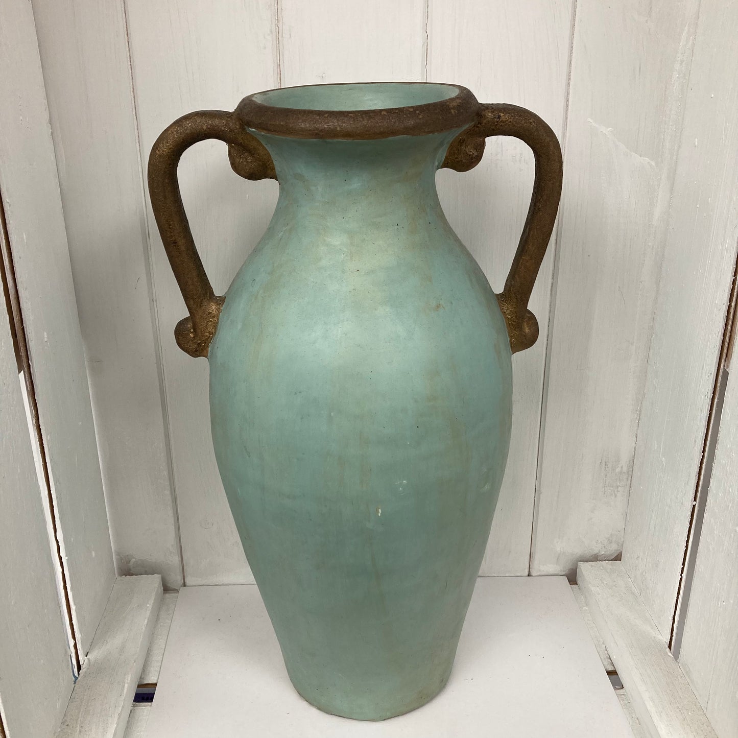 2 Handled Vase (pastel teal)
