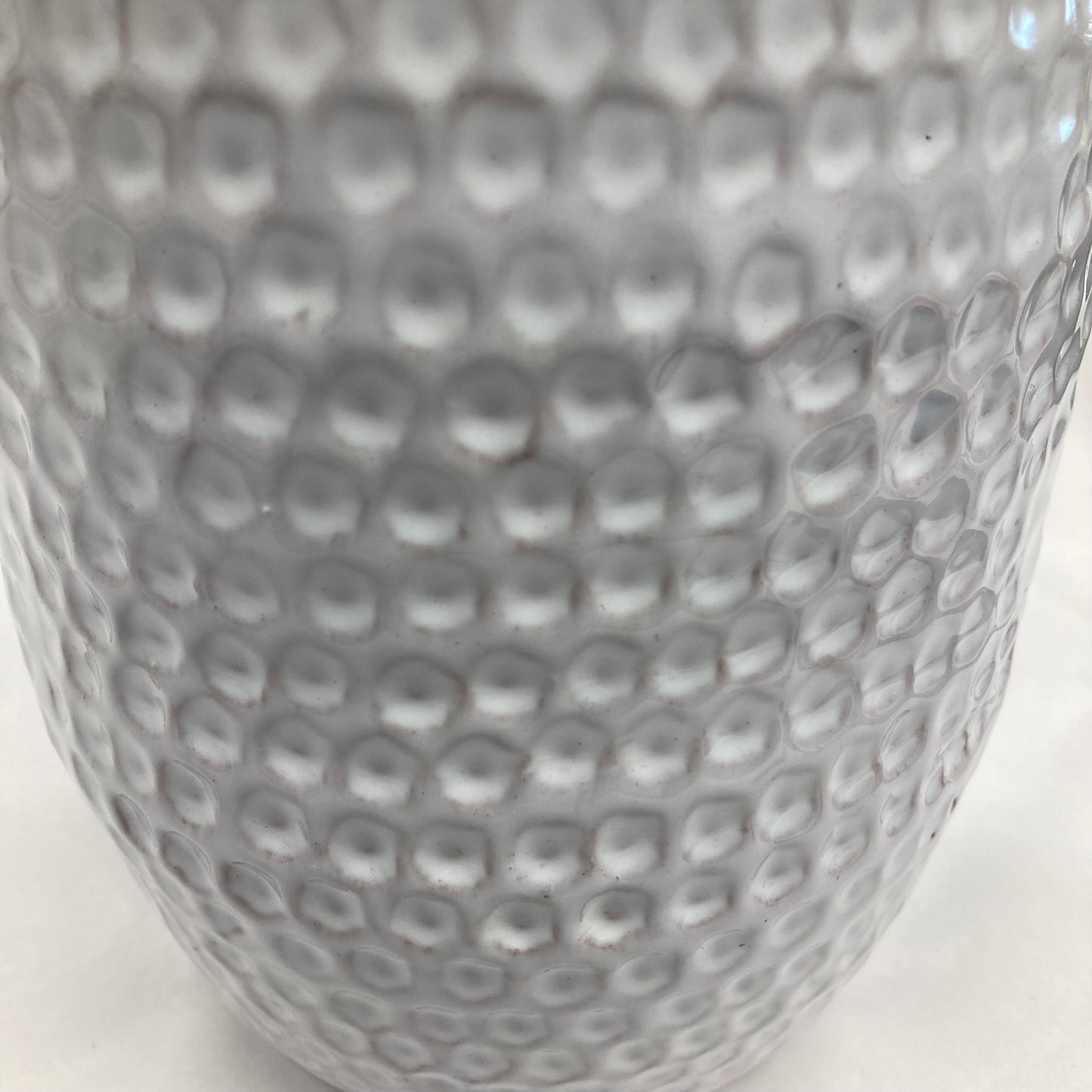 White ribbed vase