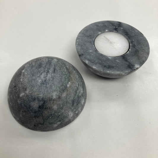 Grey Marble Tea Light Holder