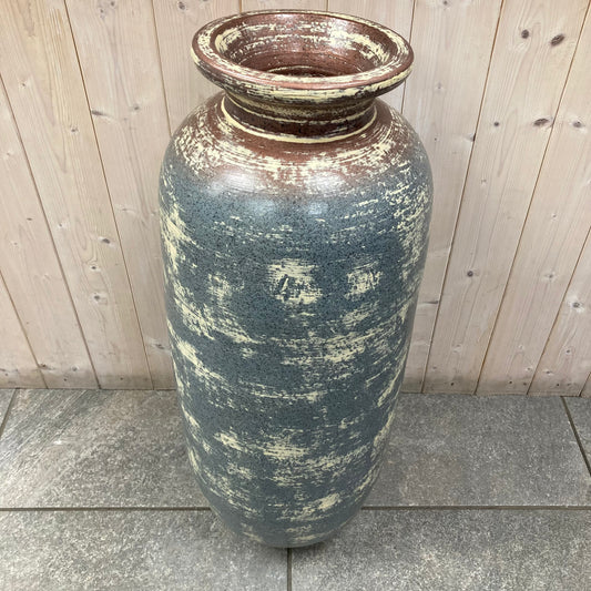 Large Grey Barrel Vase