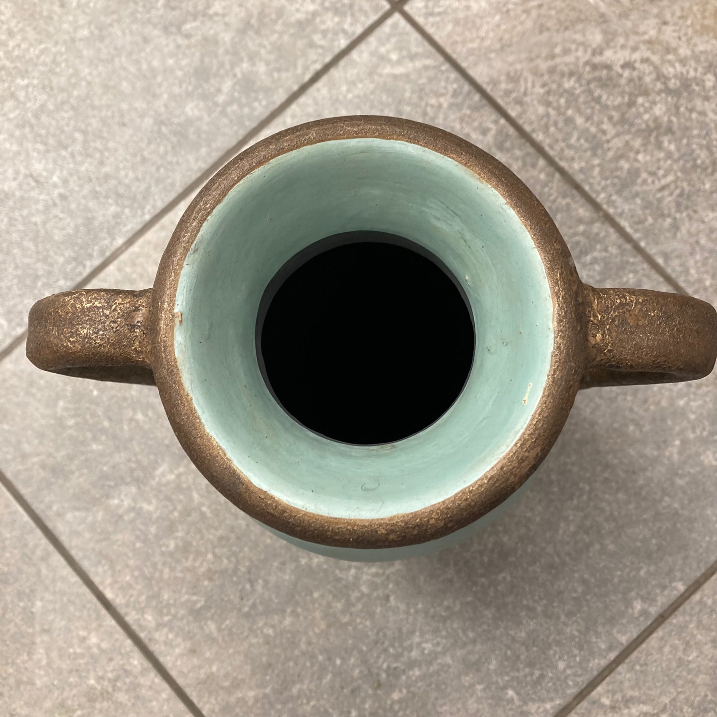 2 Handled Vase (pastel teal)