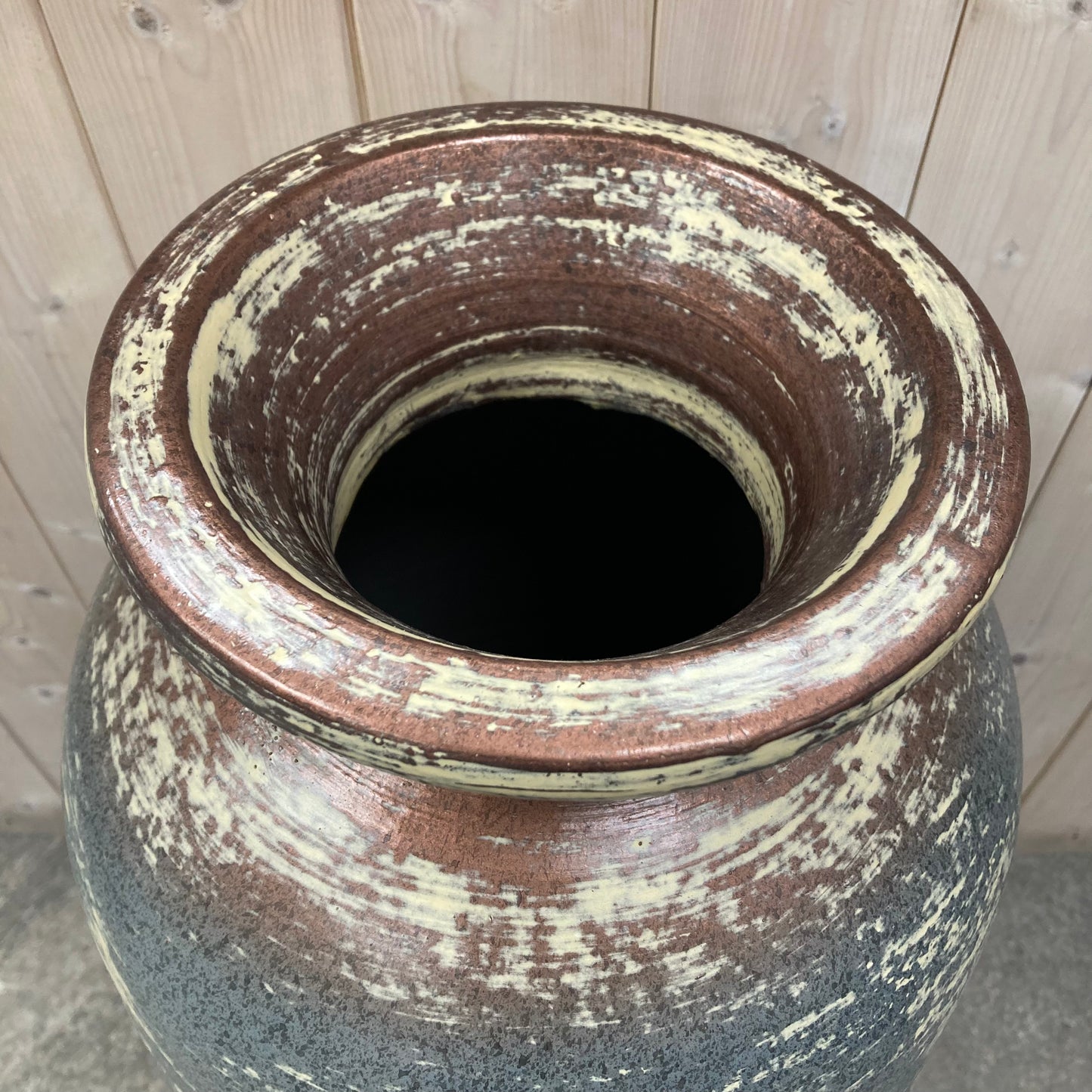 Large Grey Barrel Vase