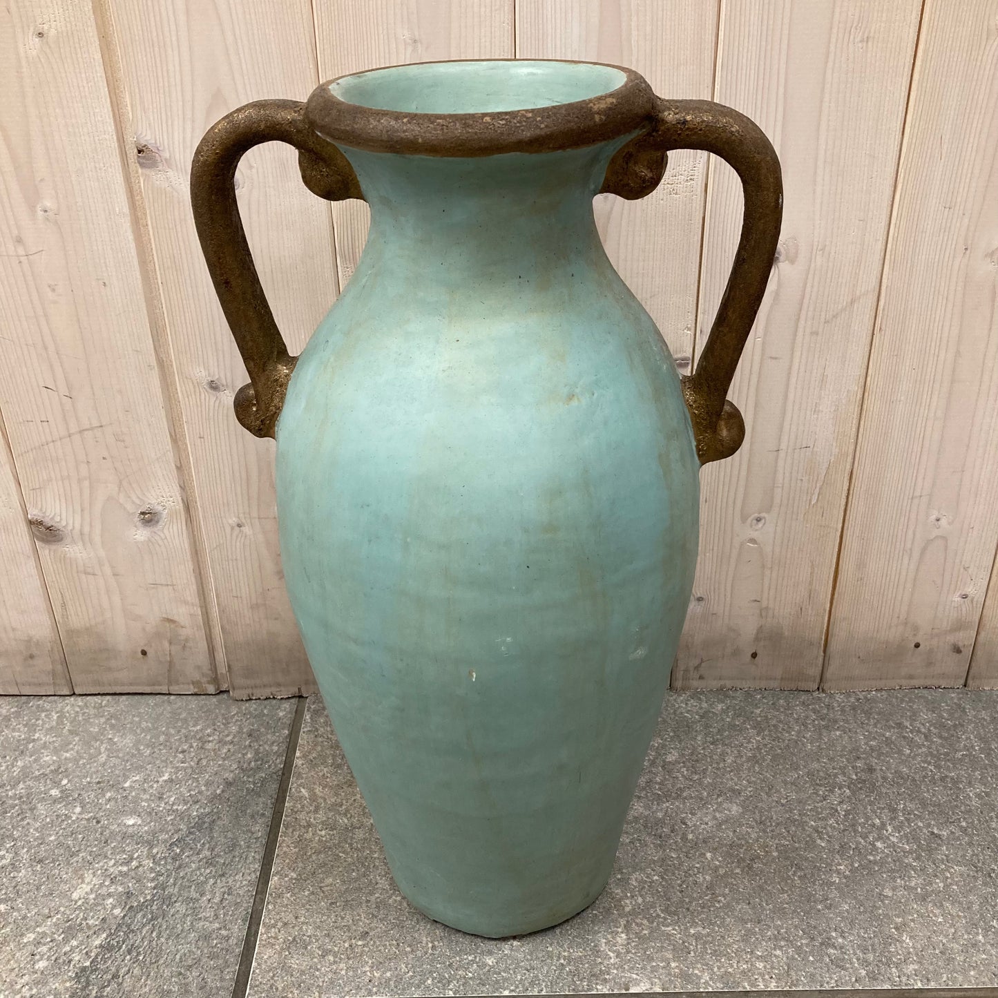 2 Handled Vase (pastel teal)