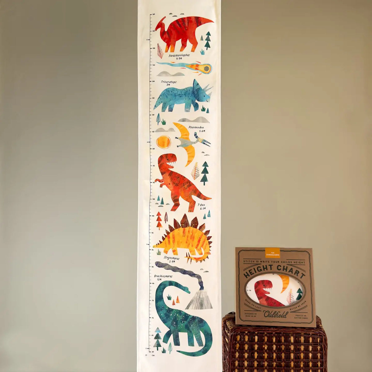 Dinosaur Children's Fabric Height Chart