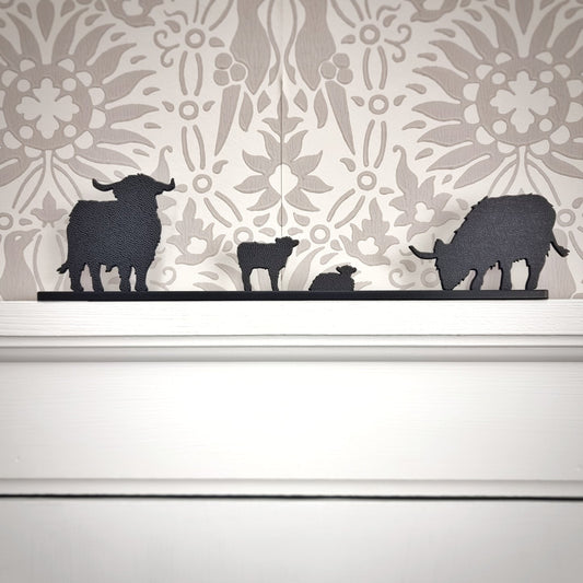 Highland Cow Family - Shape Shadows