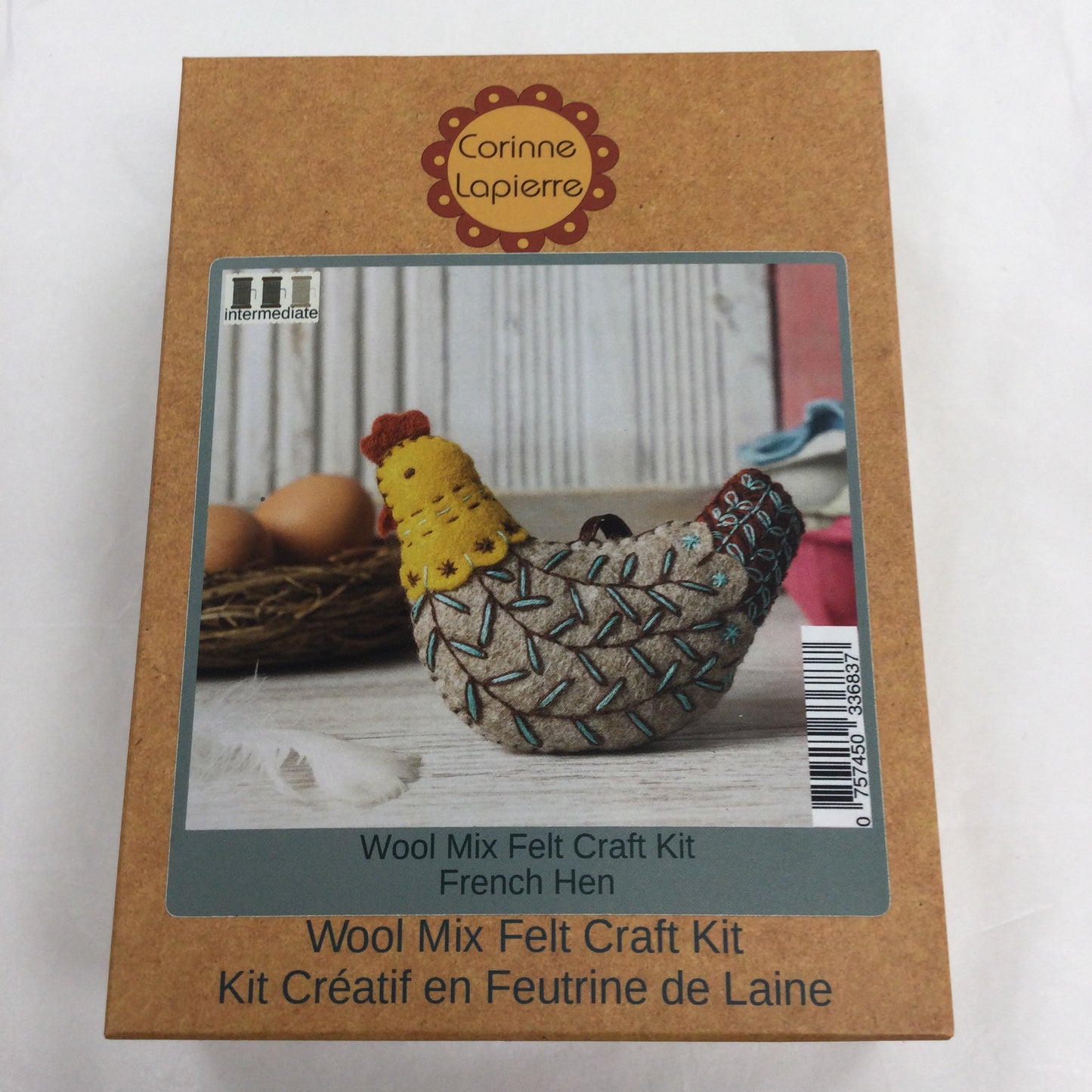 Embroidered French Hen Felt Kit