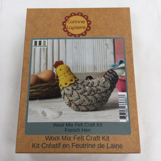 Embroidered French Hen Felt Kit