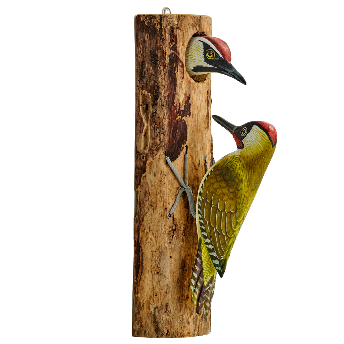 Hanging Woodpeckers on Half Driftwood