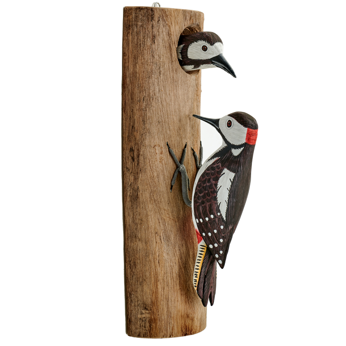 Hanging Woodpeckers on Half Driftwood