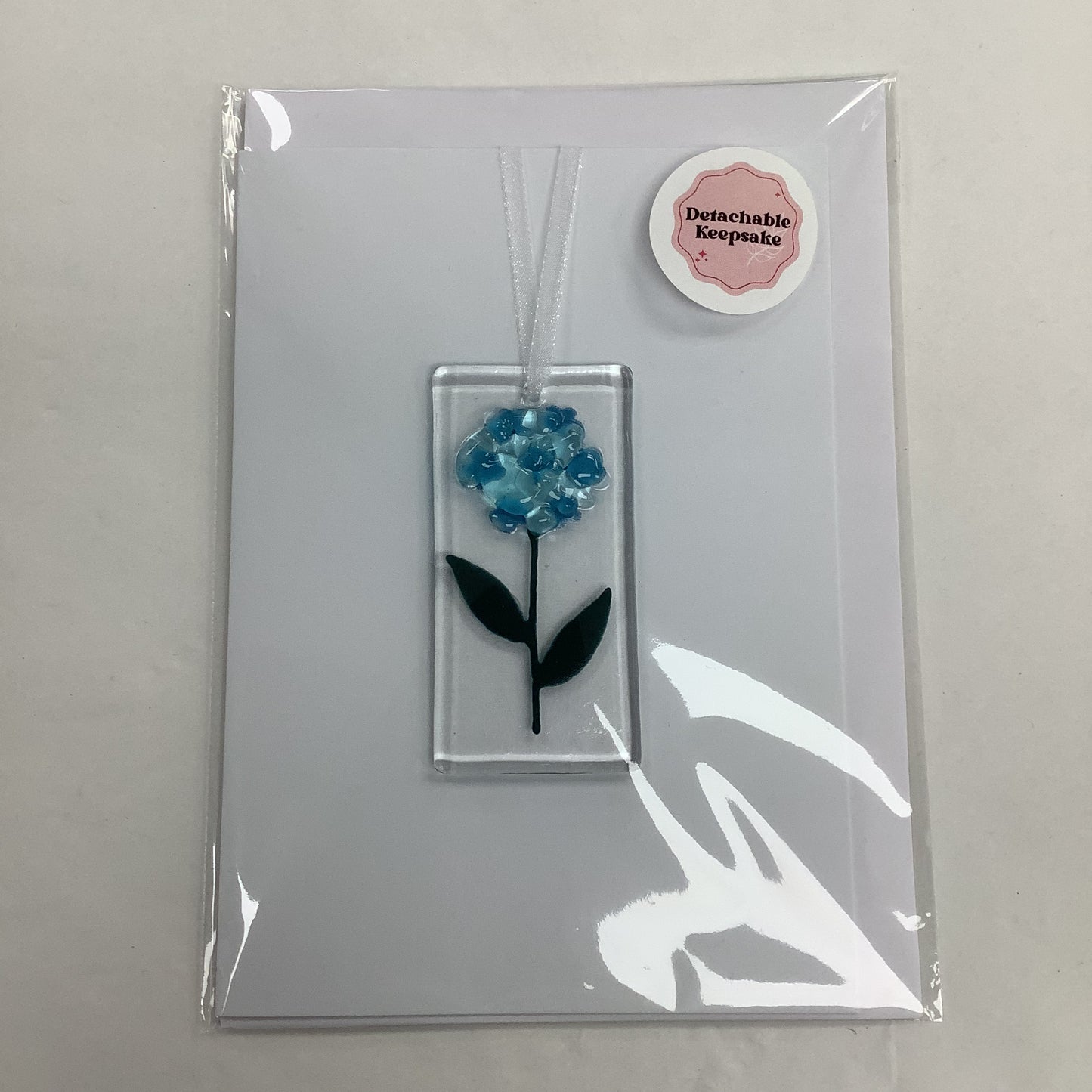 Fused Glass Hydrangea Card