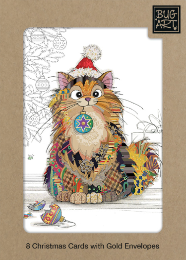 Cat Baubles Box of Christmas Cards
