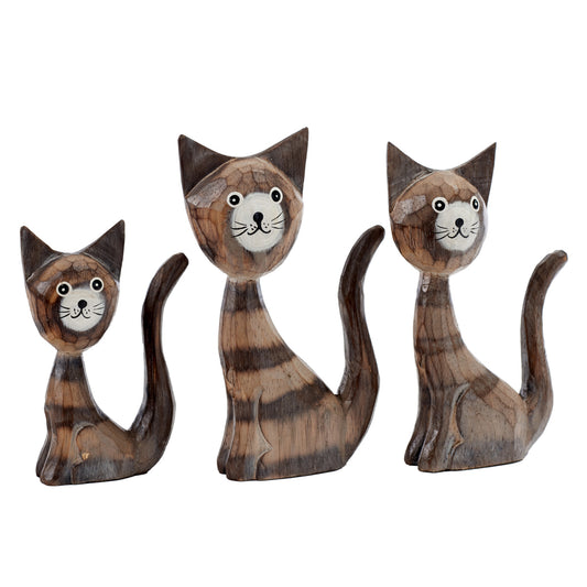 Set of 3 Long Tailed Cartoon cats