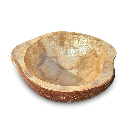 Pearl Inlay Coconut Shell Bowl (Gold or White)