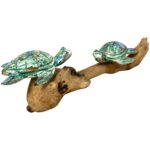 Two Painted Abstract Turtles on root