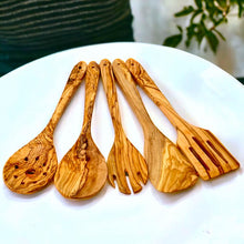 Load image into Gallery viewer, Cutlery Utensils Set:  Olive Wood
