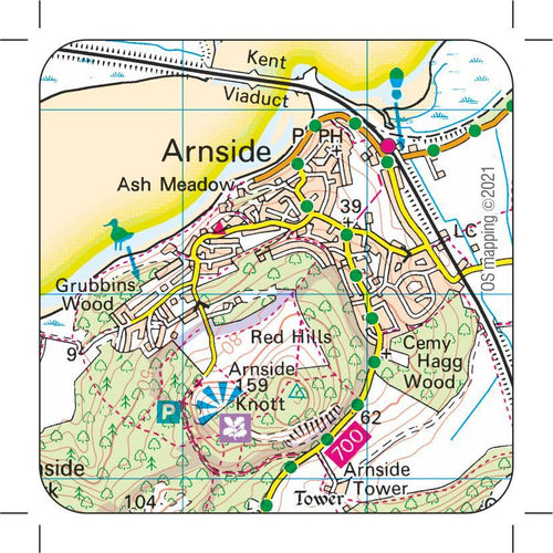 Arnside & Silverdale Map Fridge Magnets - The Coast Office