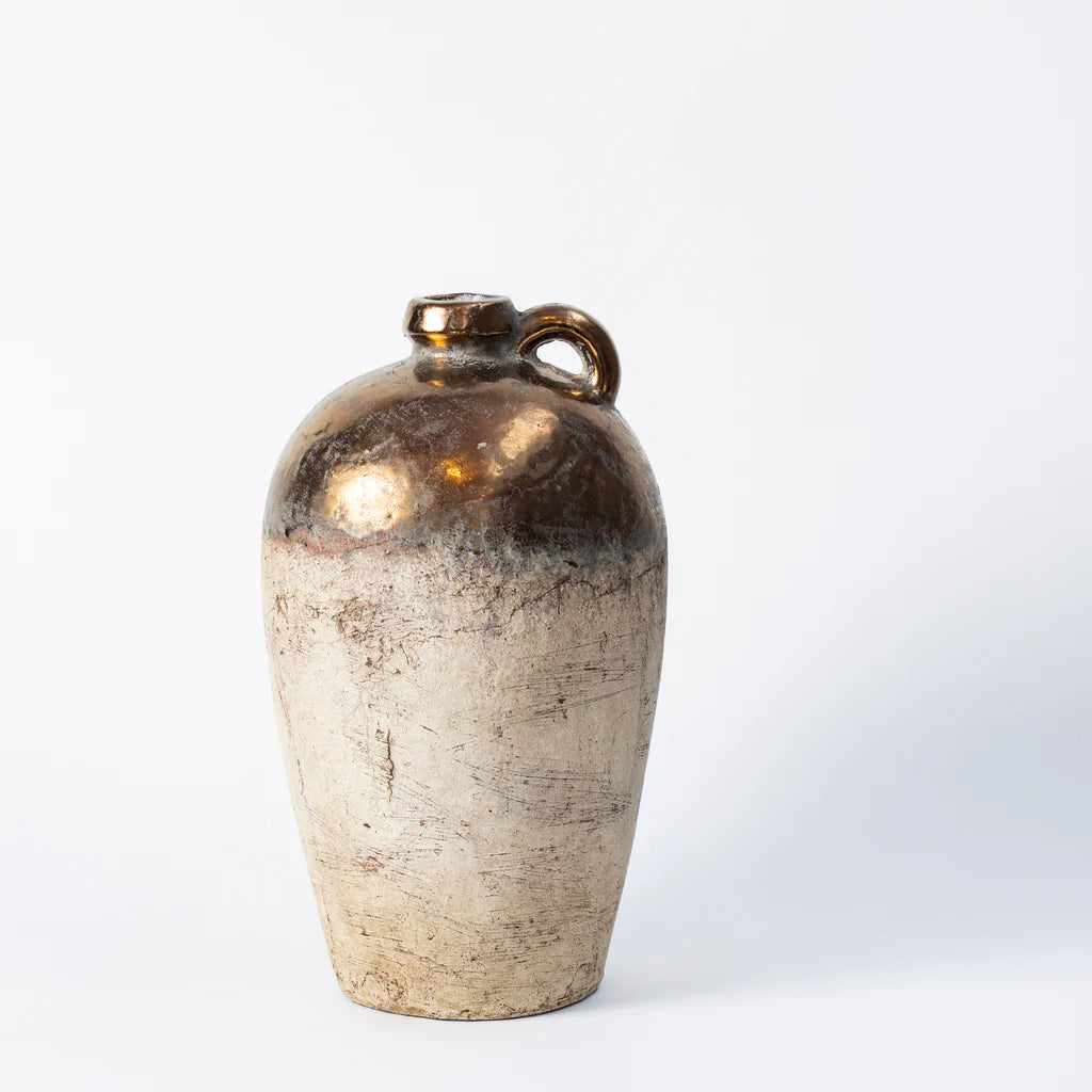 Rustic Bronze Handled Urn - The Coast Office