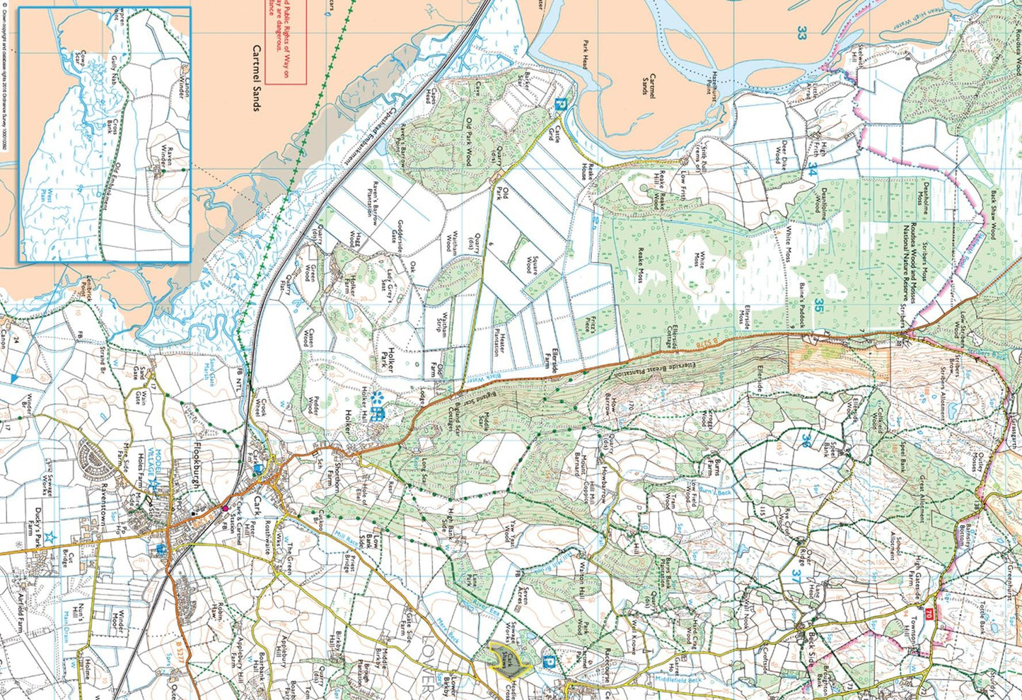 Around and About Grange over Sands, Cartmel and Cark Walking Map - The Coast Office